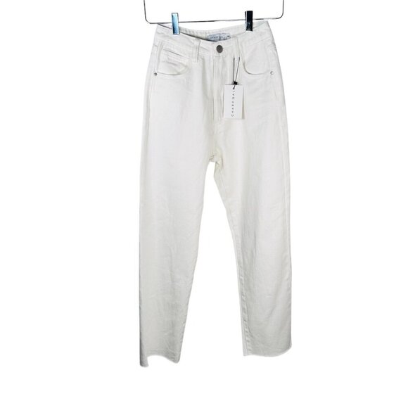 Charcoal Size 6 White Jeans Straight Leg High Rise Casual - Picture 1 of 7